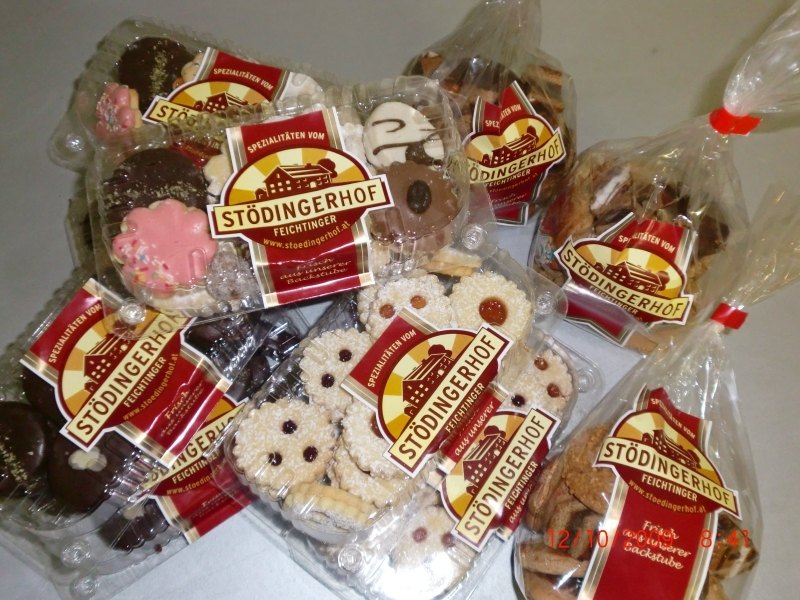 Verpackte Kekse und Spezialitäten vom Stödingerhof